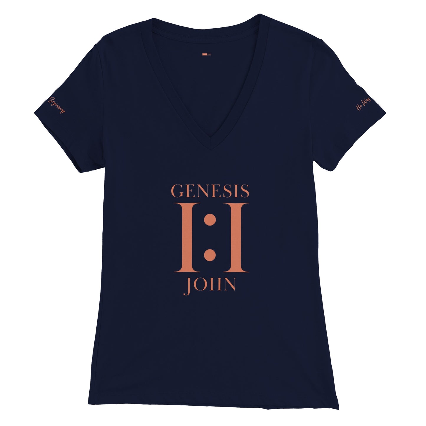 1:1 Women's V-Neck  T-Shirt (Navy)
