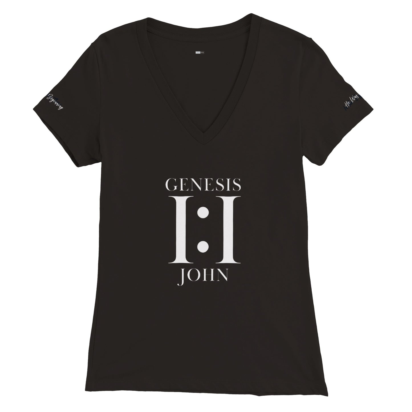 1:1 Women's V-Neck  T-Shirt (Black)